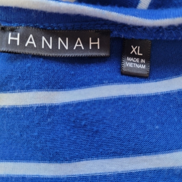 Hannah Striped 3/4 Bell Sleeve Lace Blue And White Striped Women's Size XL. - Picture 6 of 8